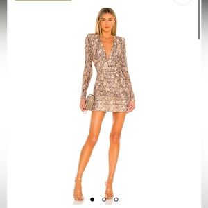 x REVOLVE Antonella Mini Dress in Snake
Michael Costello XS worn once